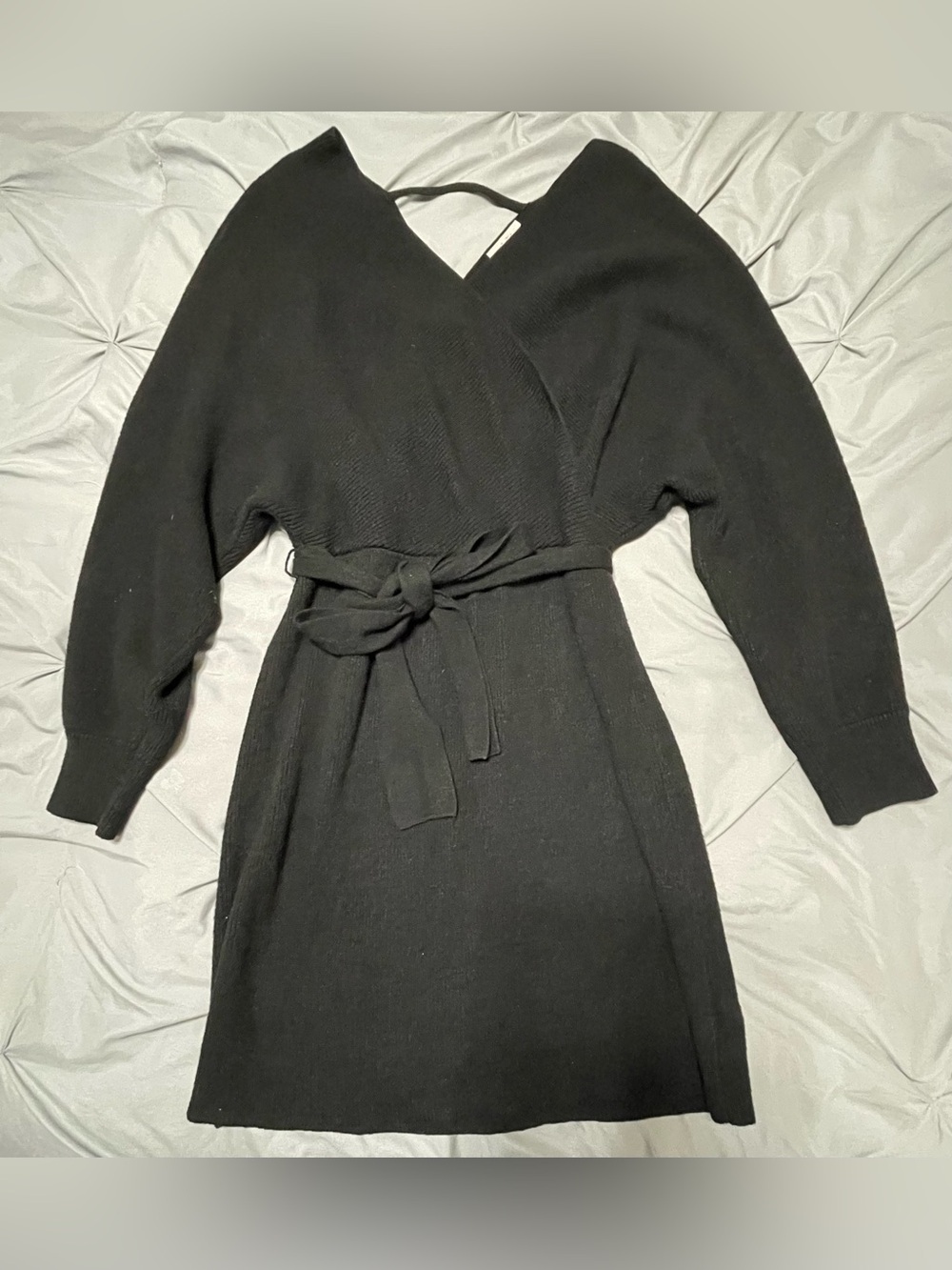 Caitlin Covington x Pink Lily Black Belted Sweater Dress XL